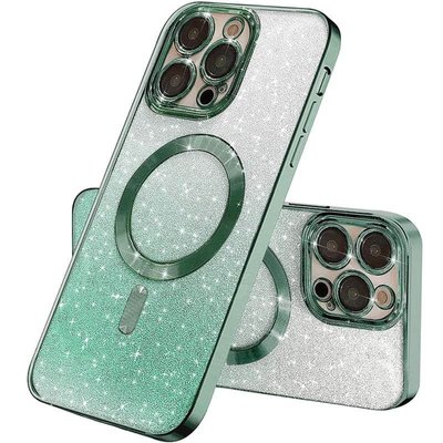 TPU чохол Delight case with MagSafe з захисними лінзами на камеру для Apple iPhone 13 Pro (6.1") Зелений / Green (261369) 261369 фото