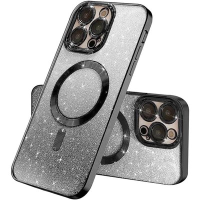 TPU чохол Delight case with MagSafe з захисними лінзами на камеру для Apple iPhone 12 Pro Max Чорний / Black (261342) 261342 фото