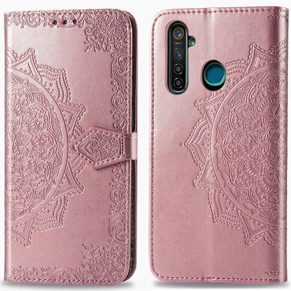 Шкіряний чохол (книжка) Art Case з візитницею для Realme 5 Рожевий (133510) 133510 фото