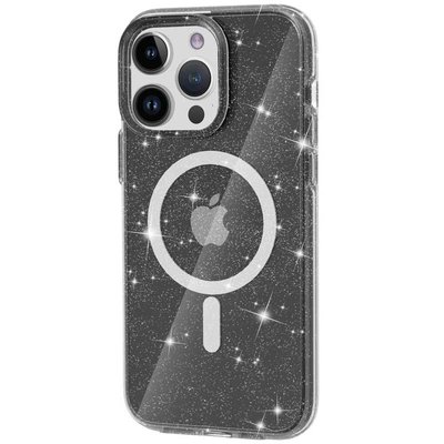 Чохол TPU Galaxy Sparkle (MagFit) для Apple iPhone 12 Pro Max Black+Glitter (260415) 260415 фото