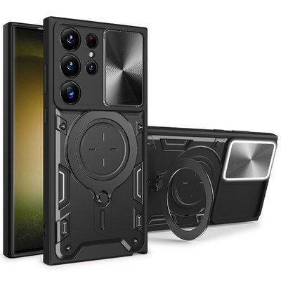 Ударопрочный чехол Bracket case with Magnetic для Samsung Galaxy S23 Ultra Black (279760) 279760 фото