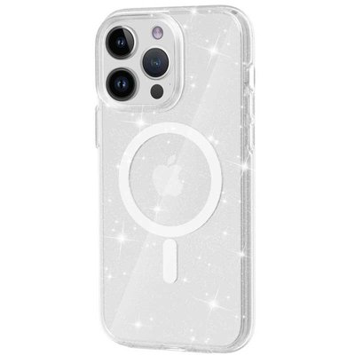 Чохол TPU Galaxy Sparkle (MagFit) для Apple iPhone 12 Pro Max Clear+Glitter (260416) 260416 фото