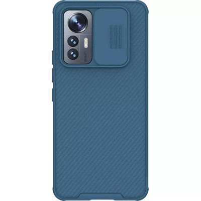 Карбонова накладка Nillkin Camshield (зі шторкою для камери) для Xiaomi 12 Lite Синій / Blue (228350) 228350 фото