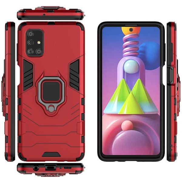 Ударостійкий чохол Transformer Ring for Magnet для для Samsung Galaxy M51 Червоний / Dante Red (154802) 154802 фото