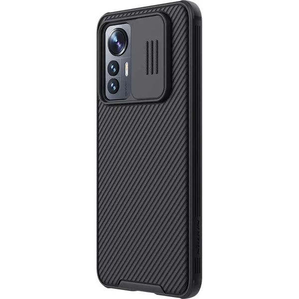 Карбонова накладка Nillkin Camshield (зі шторкою для камери) для Xiaomi 12 Lite Чорний / Black (228351) 228351 фото