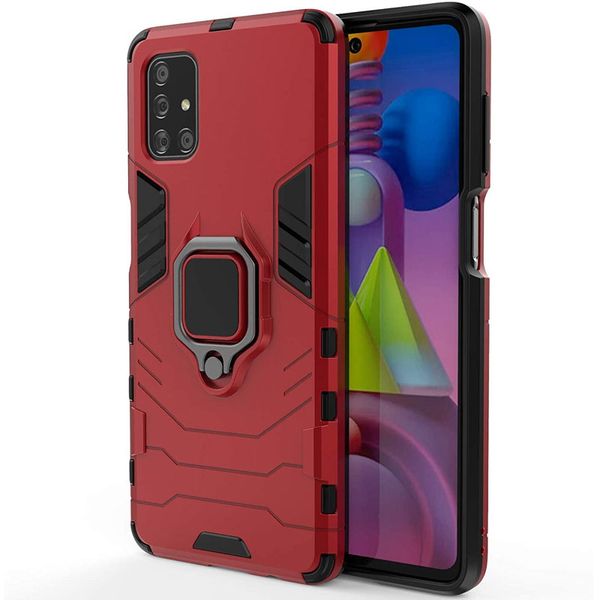 Ударостійкий чохол Transformer Ring for Magnet для для Samsung Galaxy M51 Червоний / Dante Red (154802) 154802 фото