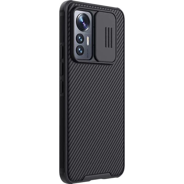 Карбонова накладка Nillkin Camshield (зі шторкою для камери) для Xiaomi 12 Lite Чорний / Black (228351) 228351 фото