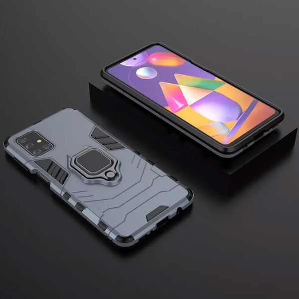 Ударостійкий чохол Transformer Ring for Magnet для для Samsung Galaxy M31s Сірий / Metal slate (146456) 146456 фото