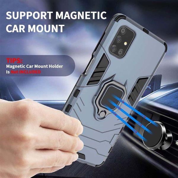 Ударостійкий чохол Transformer Ring for Magnet для для Samsung Galaxy M51 Сірий / Metal slate (154804) 154804 фото