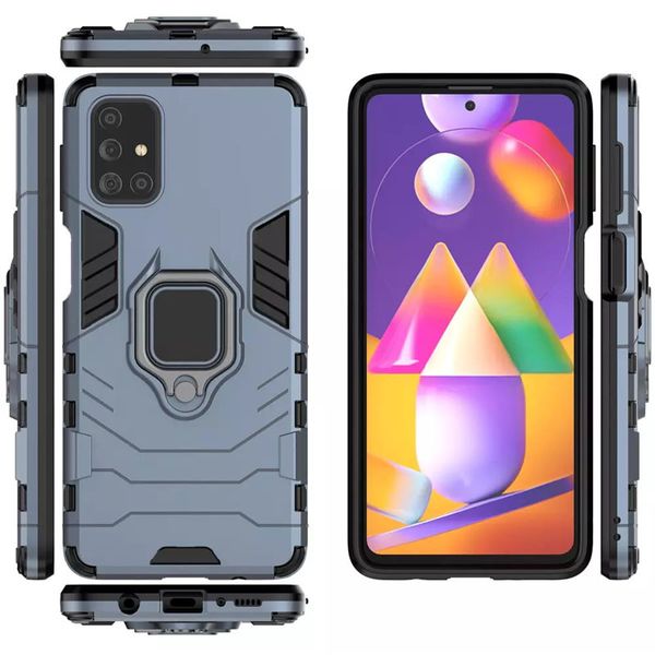 Ударостійкий чохол Transformer Ring for Magnet для для Samsung Galaxy M31s Сірий / Metal slate (146456) 146456 фото