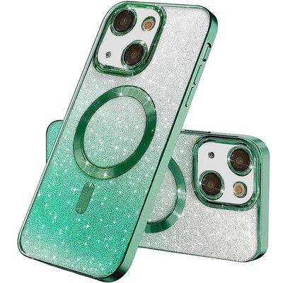 TPU чохол Delight case with MagSafe з захисними лінзами на камеру для Apple iPhone 13 (6.1") Зелений / Emerald (261344) 261344 фото
