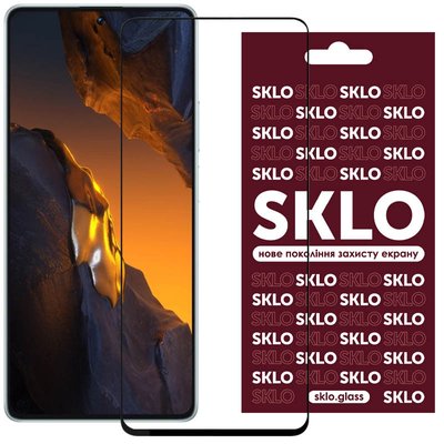 Захисне скло SKLO 3D (full glue) для Xiaomi 13T Чорний (270095) 270095 фото
