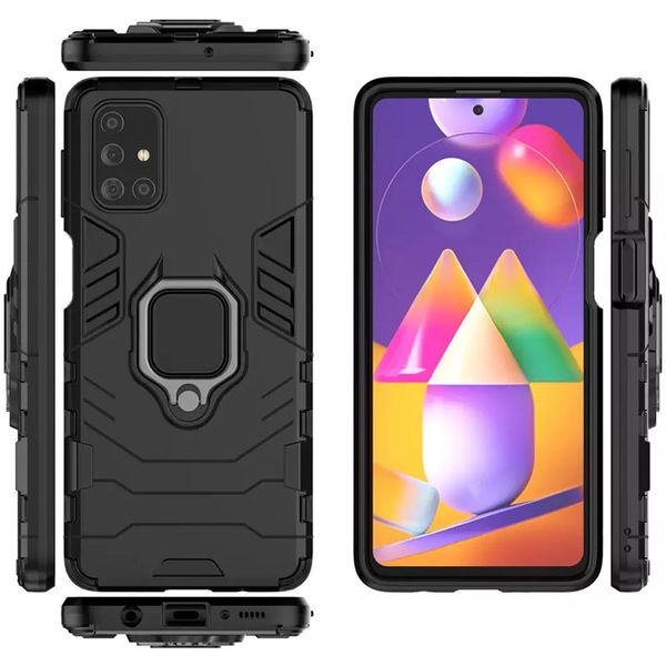 Ударостійкий чохол Transformer Ring for Magnet для для Samsung Galaxy M31s Чорний / Soul Black (146457) 146457 фото