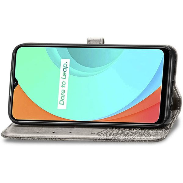 Шкіряний чохол (книжка) Art Case з візитницею для Realme C11 Сірий (145635) 145635 фото