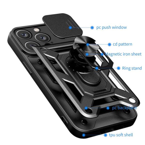 Ударостійкий чохол Camshield Serge Ring for Magnet для Apple iPhone 11 Pro Max (6.5") Чорний (259665) 259665 фото