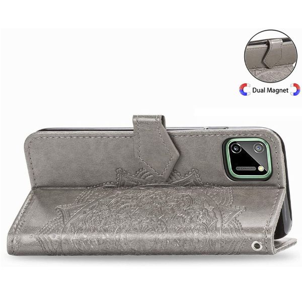 Шкіряний чохол (книжка) Art Case з візитницею для Realme C11 Сірий (145635) 145635 фото