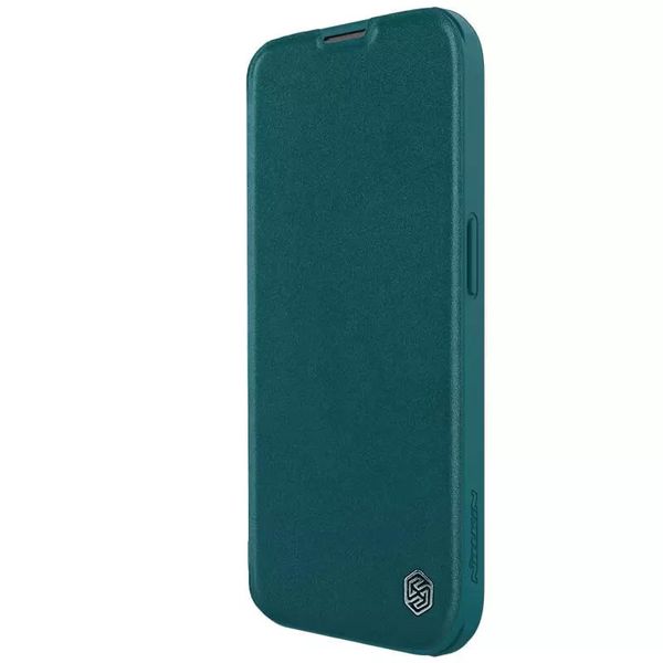 Шкіряний чохол (книга) Nillkin Qin Pro Plain Camshield для Apple iPhone 15 Pro (6.1") Зелений (267178) 267178 фото