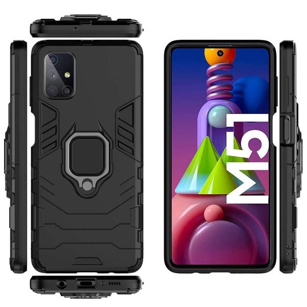 Ударостійкий чохол Transformer Ring for Magnet для для Samsung Galaxy M51 Чорний / Soul Black (154805) 154805 фото