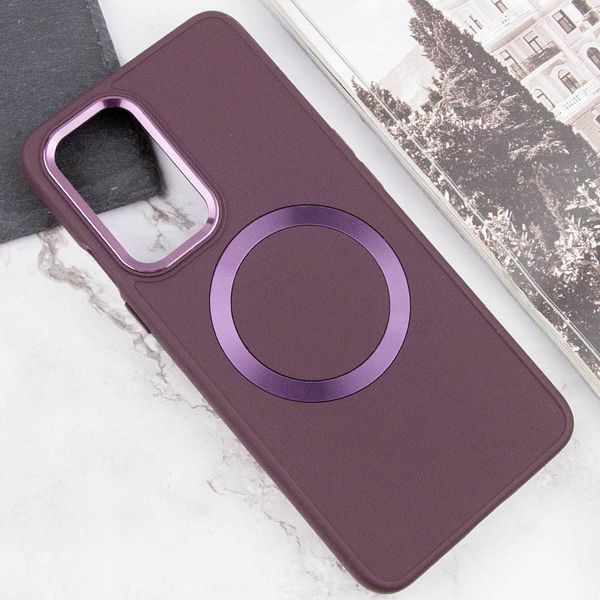 TPU чохол Bonbon Metal Style with MagSafe для OnePlus 9 Pro Бордовий / Plum (258536) 258536 фото