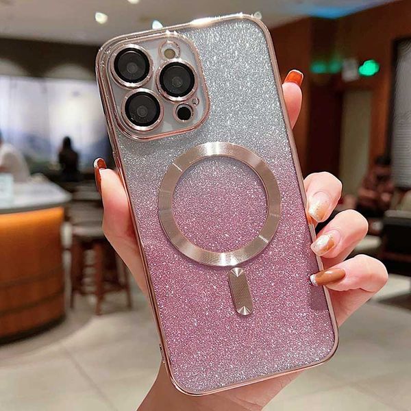 TPU чохол Delight case with MagSafe з захисними лінзами на камеру для Apple iPhone 14 Pro Max (6.7") Рожевий / Rose Gold (261408) 261408 фото