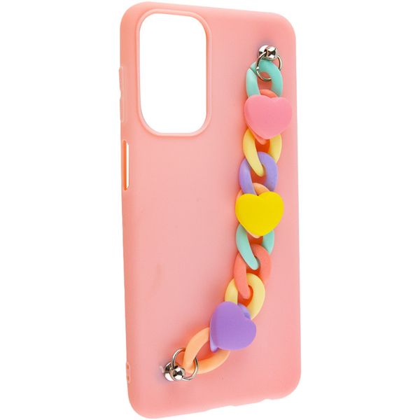 Чохол Chained Heart c підвісним ланцюжком для Samsung Galaxy M52 Pink Sand (207008) 207008 фото