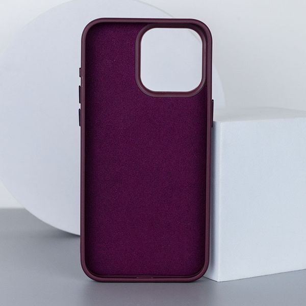 Шкіряний чохол Bonbon Leather Metal Style with MagSafe для Apple iPhone 11 Pro Max (6.5") Бордовий / Plum (257175) 257175 фото