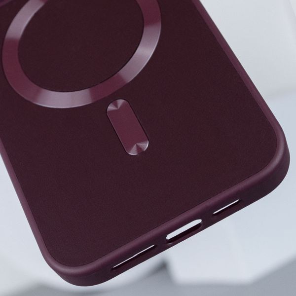 Шкіряний чохол Bonbon Leather Metal Style with MagSafe для Apple iPhone 11 Pro Max (6.5") Бордовий / Plum (257175) 257175 фото