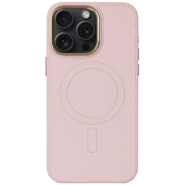 Кожаный чехол Bonbon Leather Metal Style with MagSafe для Apple iPhone 11 Pro Max (6.5") Розовый / Light pink (257179) 257179 фото