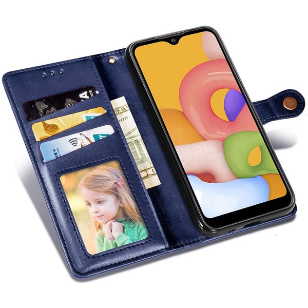 Шкіряний чохол книжка GETMAN Gallant (PU) для Oppo A52 Синій (159900) 159900 фото