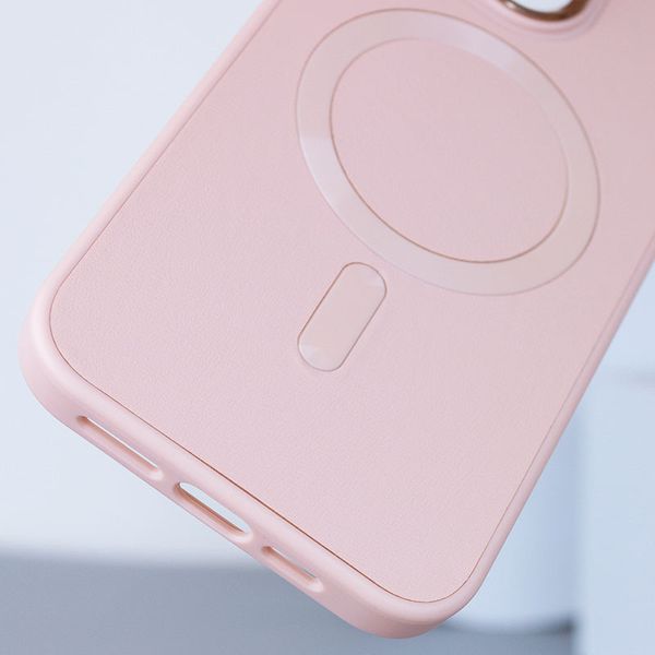 Кожаный чехол Bonbon Leather Metal Style with MagSafe для Apple iPhone 11 Pro Max (6.5") Розовый / Light pink (257179) 257179 фото