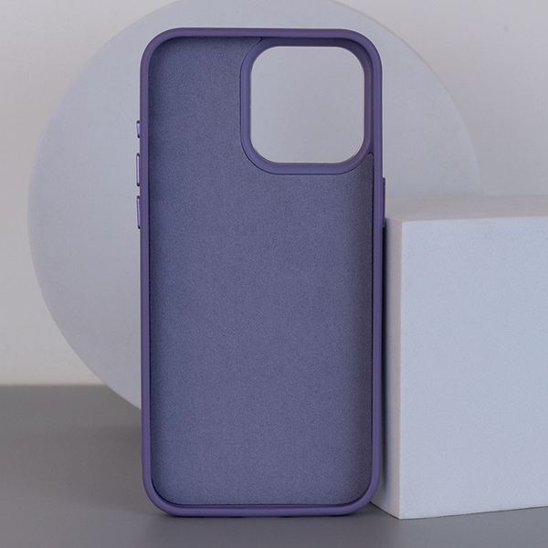 Шкіряний чохол Bonbon Leather Metal Style with MagSafe для Apple iPhone 11 Pro Max (6.5") Сірий / Lavender (257180) 257180 фото