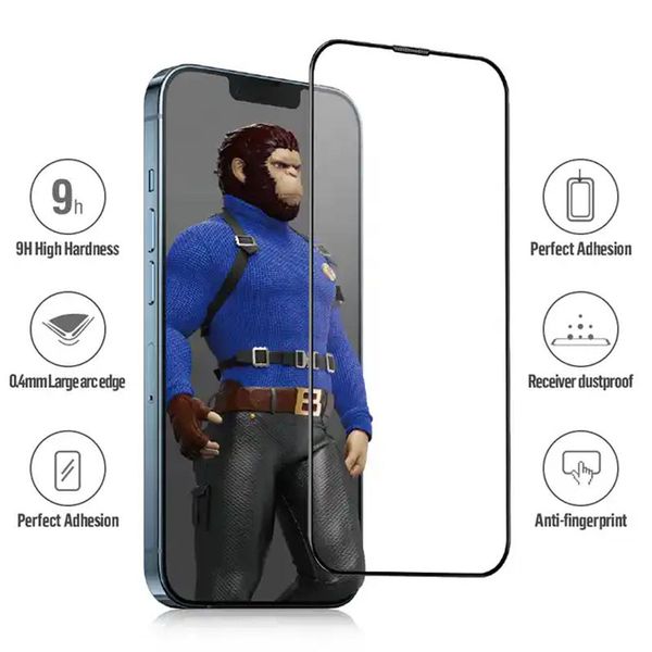 Захисне 2.5D скло Blueo Corning Gorilla Glass для Apple iPhone 14 Pro (6.1") Чорний (266695) 266695 фото