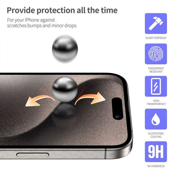 Захисне 3D скло Blueo Hot Bending для Apple iPhone 15 Pro Max (6.7") Чорний (280933) 280933 фото