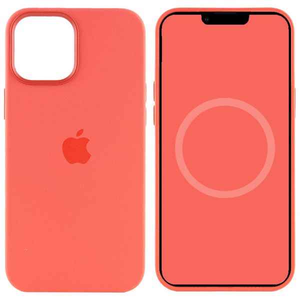 Чехол Silicone case (AAA) full with Magsafe and Animation для Apple iPhone 12 Pro Max (6.7") Оранжевый / Pink citrus (187909) 187909 фото