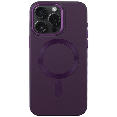 Шкіряний чохол Bonbon Leather Metal Style with MagSafe для Apple iPhone 11 Pro Max (6.5") Фіолетовий / Dark Purple (257183) 257183 фото