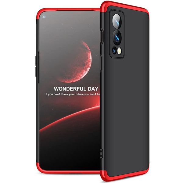 Пластикова накладка GKK LikGus 360 градусів (opp) для OnePlus Nord 2 5G Чорний / червоний (228597) 228597 фото