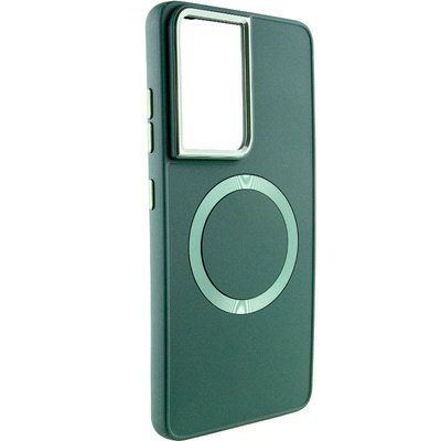 TPU чохол Bonbon Metal Style with MagSafe для Samsung Galaxy S21 Ultra Зелений / Army Green (258577) 258577 фото