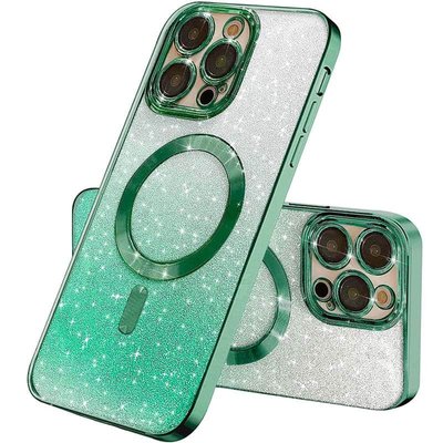 TPU чохол Delight case with MagSafe з захисними лінзами на камеру для Apple iPhone 13 Pro Max (6.7") Зелений / Emerald (261380) 261380 фото