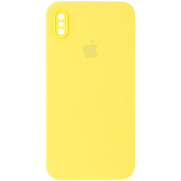 Чехол Silicone Case Square Full Camera Protective (AA) для Apple iPhone XS / X (5.8") Желтый / Yellow (153040) 153040 фото