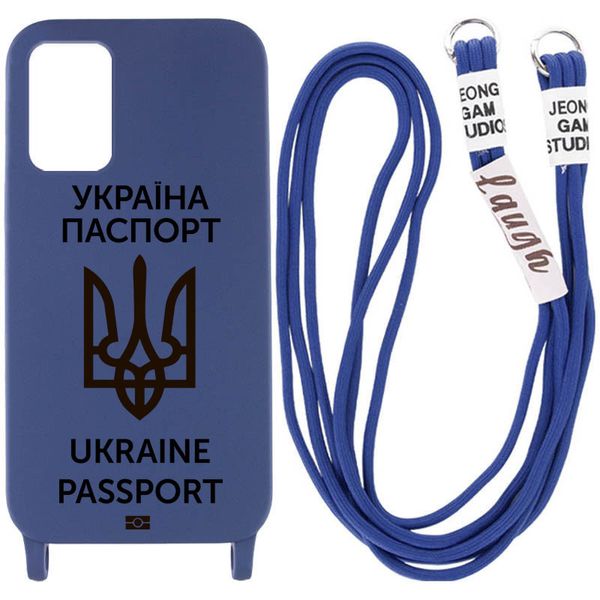 Чохол Cord case Ukrainian style c довгим кольоровим ремінцем для Samsung Galaxy A53 5G Темно-синій / Midnight blue (231321) 231321 фото