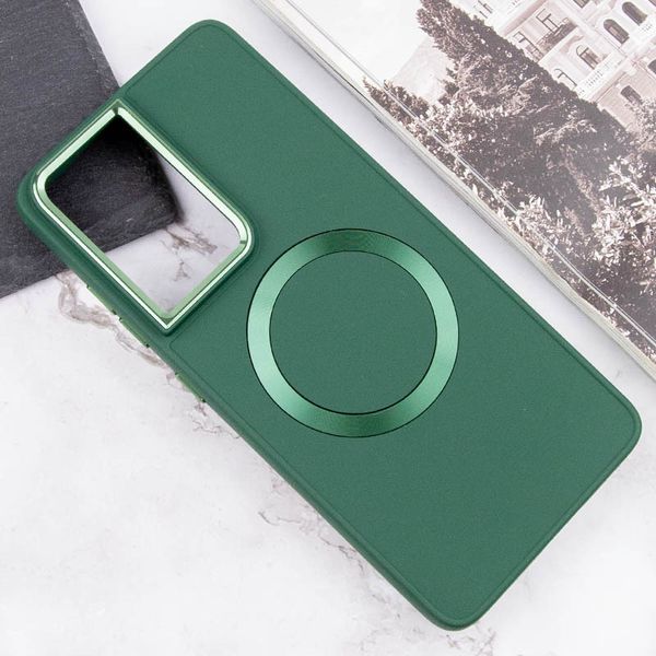 TPU чохол Bonbon Metal Style with MagSafe для Samsung Galaxy S21 Ultra Зелений / Army Green (258577) 258577 фото