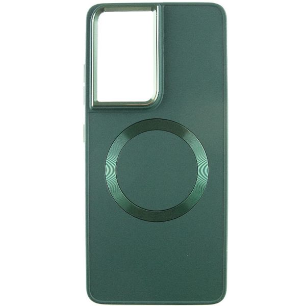 TPU чохол Bonbon Metal Style with MagSafe для Samsung Galaxy S21 Ultra Зелений / Army Green (258577) 258577 фото