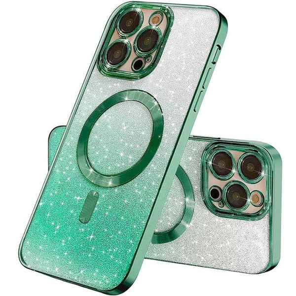 TPU чохол Delight case with MagSafe з захисними лінзами на камеру для Apple iPhone 13 Pro Max (6.7") Зелений / Emerald (261380) 261380 фото