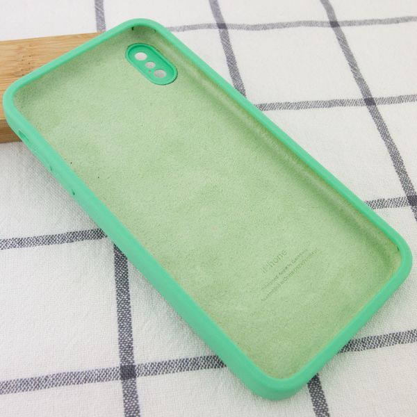 Чохол Silicone Case Square Full Camera Protective (AA) для Apple iPhone XS (5.8") Зелений / Spearmint (153044) 153044 фото