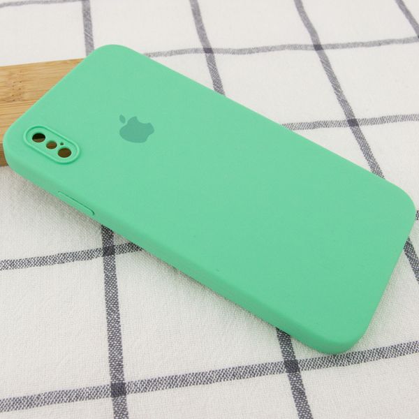 Чохол Silicone Case Square Full Camera Protective (AA) для Apple iPhone XS (5.8") Зелений / Spearmint (153044) 153044 фото