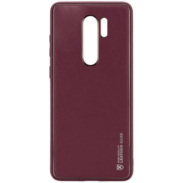 Шкіряний чохол Xshield для Xiaomi Redmi Note 8 Pro Бордовий / Plum Red (261843) 261843 фото