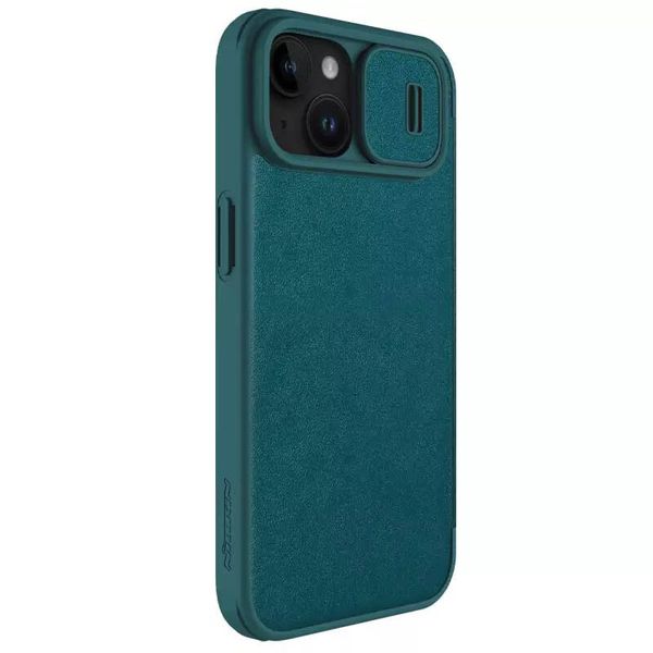 Шкіряний чохол (книга) Nillkin Qin Pro Plain Camshield для Apple iPhone 15 Plus (6.7") Зелений (267175) 267175 фото