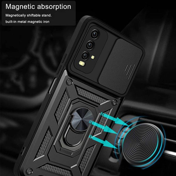 Ударостійкий чохол Camshield Serge Ring for Magnet для Xiaomi Redmi Note 9 4G Чорний (207659) 207659 фото