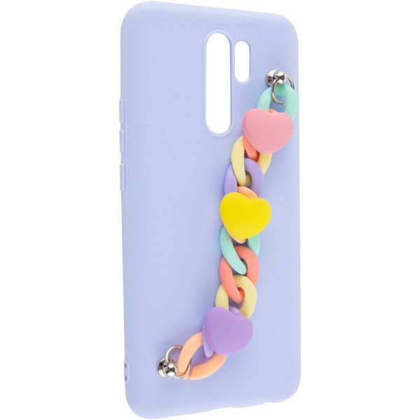 Чохол Chained Heart c підвісним ланцюжком для Xiaomi Redmi 9 Lilac Blue (192435) 192435 фото