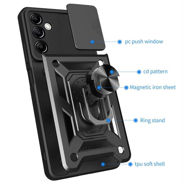 Ударостійкий чохол Camshield Serge Ring for Magnet для Samsung Galaxy M52 Чорний (203835) 203835 фото